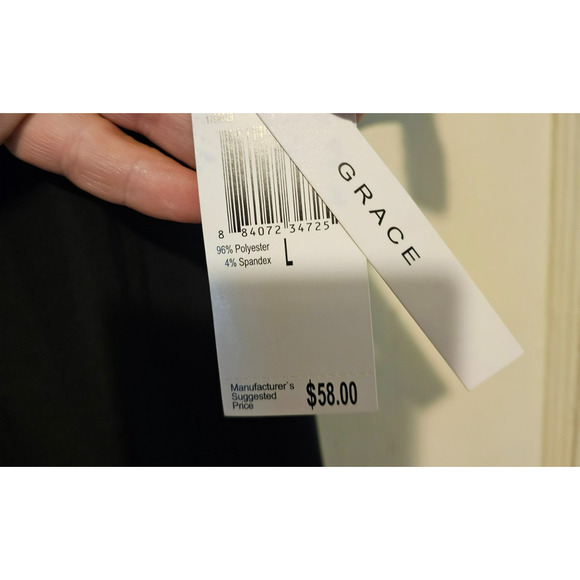 Grace Half Sleeve Liquid Knit Black Top Womens Large Professional Neutral - Picture 6 of 6